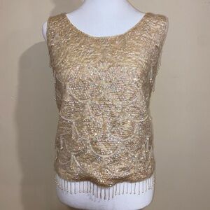 Topps Sequin Embellished Beige Blouse